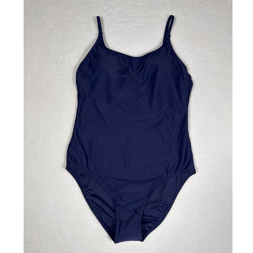NWT Quince Navy Blue Scoop Neck One Piece Bathing Suit Size Medium
